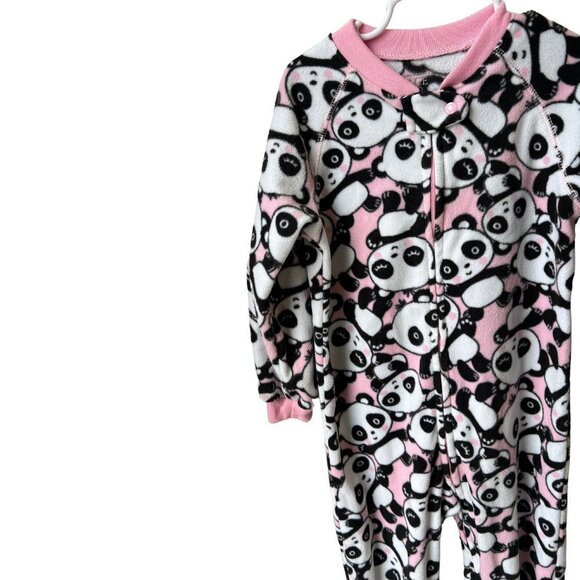 3/$15 The Children Place Girls Panda Fleece One Piece Pajamas - Picture 2 of 4